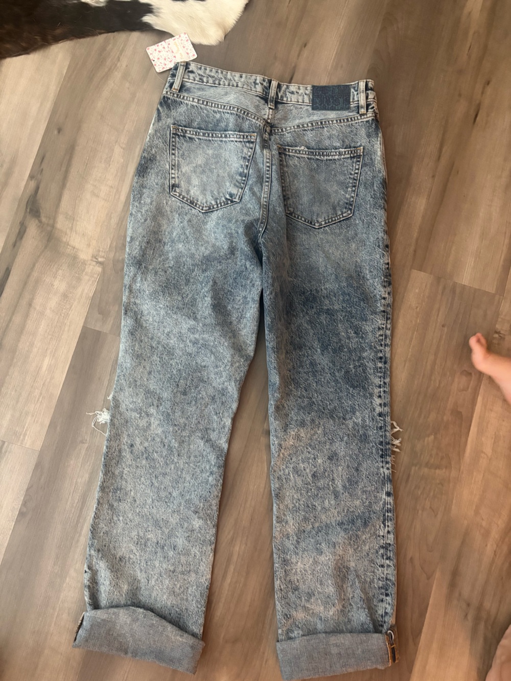 NWT Free People Washed Light Blue Distressed Boyfriend Jeans size 29 - Picture 4 of 8